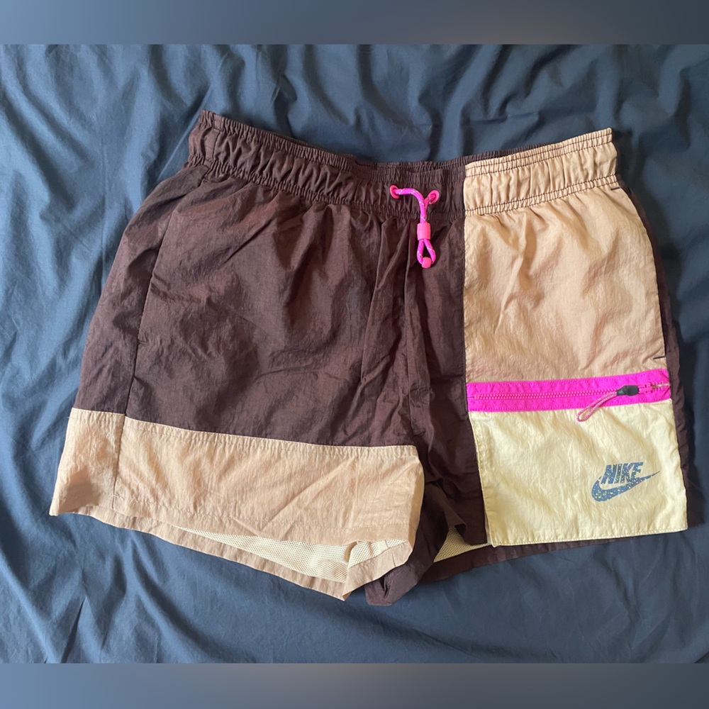 Nike Colorblock Shorts with Pink Accents